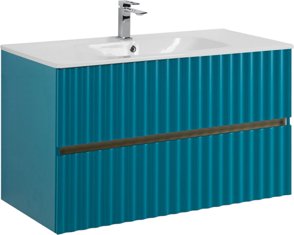 Тумба под раковину Art&Max Elegant 100 подвесная, бирюзовая матовая