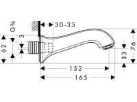 Излив Hansgrohe Metris classic 13413000 для ванны