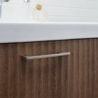 Тумба с раковиной Comforty Ангара 90П подвесная, темно-коричневый дуб