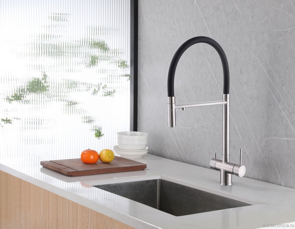 Смеситель для кухни Abber Wasser Kreis AF81141 с гибким изливом, хром