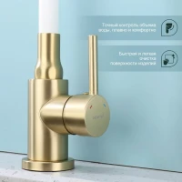 Смеситель для кухни Splenka S201.4408.03, золотой сатин Смеситель для кухни Splenka S201.4408.03, золотой сатин