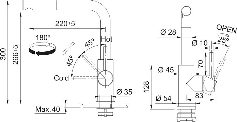Смеситель для кухни Franke Smart Glenda 115.0706.986 нержавеющая сталь