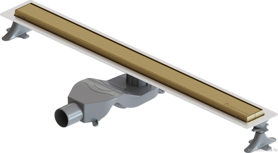 Душевой трап (лоток) Boheme Premium Linear 80 см, матовое золото