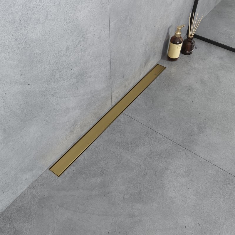 Душевой трап (лоток) Boheme Premium Linear 80 см, матовое золото