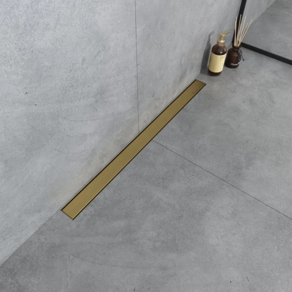 Душевой трап (лоток) Boheme Premium Linear 80 см, матовое золото