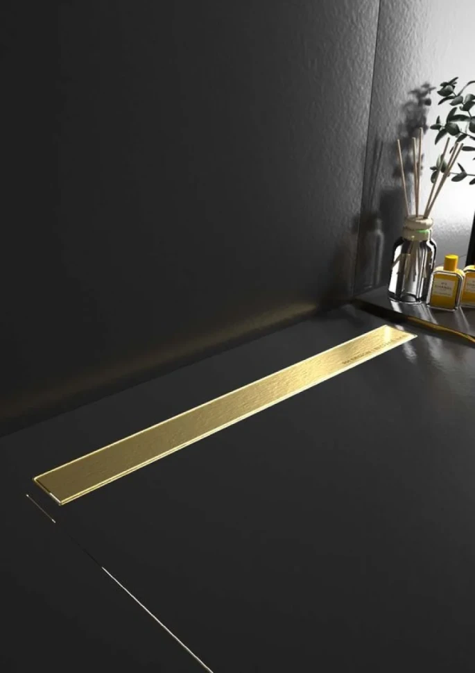 Душевой трап (лоток) Boheme Premium Linear 80 см, матовое золото
