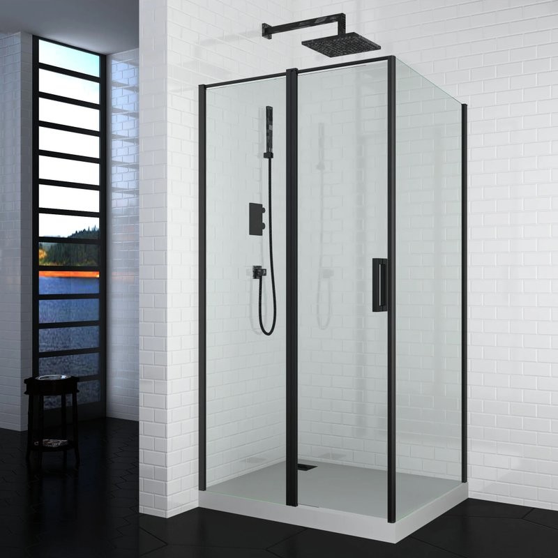 Душевой уголок Ceruttispa Victoria 120B 120x90, профиль черный