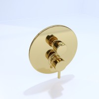 Встраиваемый смеситель для душа и ванны Paffoni Light LIG018HG С ВНУТРЕННЕЙ ЧАСТЬЮ, золото медовое