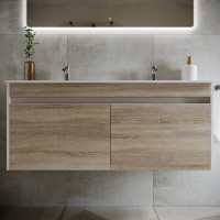 Тумба с раковиной Sancos Smart 120 см двойная, дуб бардолино
