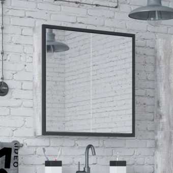 Зеркало-шкаф Corozo Айрон 60, черный, антик