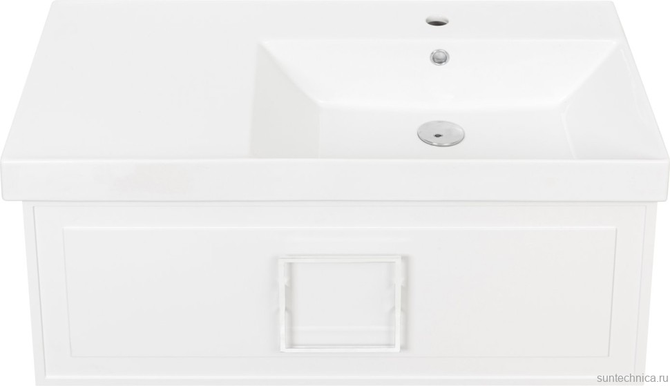 Тумба с раковиной La Fenice Cubo 90 R, белая, ручка белая