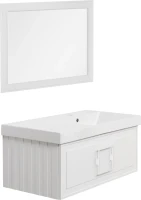 Тумба с раковиной La Fenice Cubo 90 R, белая, ручка белая