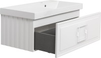 Тумба с раковиной La Fenice Cubo 90 R, белая, ручка белая