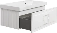 Тумба с раковиной La Fenice Cubo 90 R, белая, ручка белая