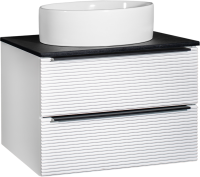 Мебель для ванной комнаты Runo Орлеан 70 белая матовая, черная, раковина Ovale 50