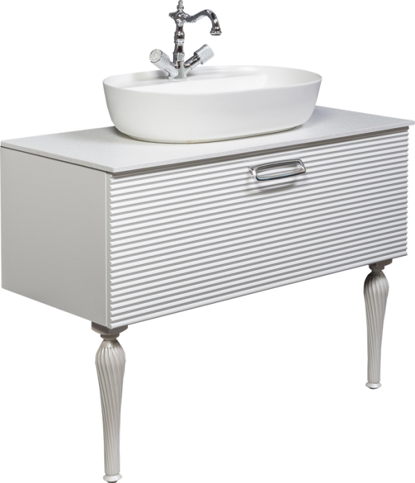 Тумба под раковину со столешницей Armadi Art Vallessi Avangarde Linea 100 белая