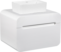 Тумба с раковиной Runo Ницца 60 белая, раковина Duo 40