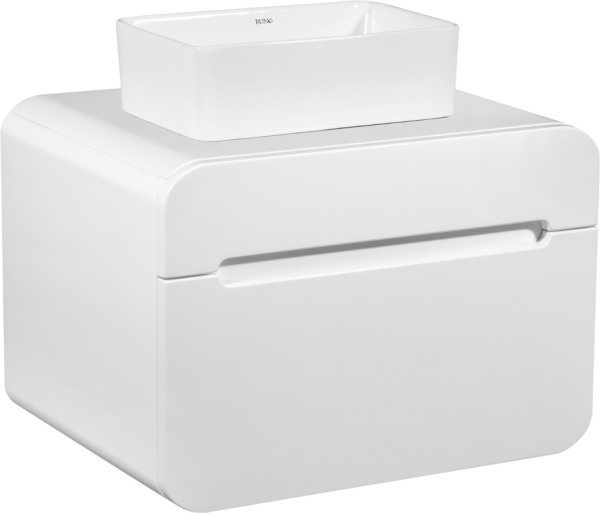 Тумба с раковиной Runo Ницца 60 белая, раковина Duo 40