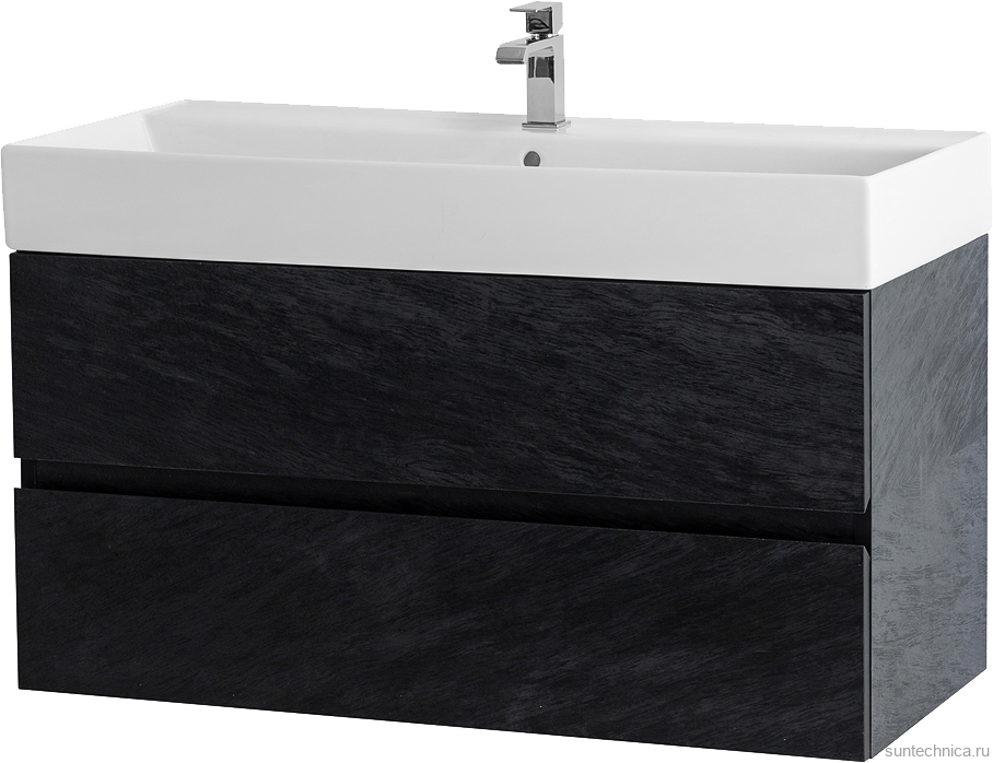 Тумба с раковиной Cezares Molveno 46 80 nero, с раковиной Cezares CZR-MIL-80-LVB