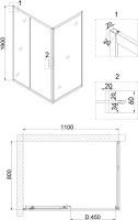 Душевой уголок Niagara Nova NG-62-11A-A80 110x80, прямоугольный, хром