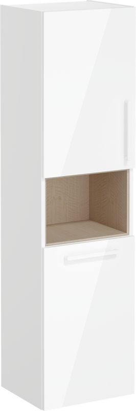 Шкаф пенал для ванной VitrA Root Flat 40 L, с бельевой корзиной, белый глянец