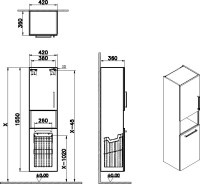 Шкаф пенал для ванной VitrA Root Flat 40 L, с бельевой корзиной, белый глянец