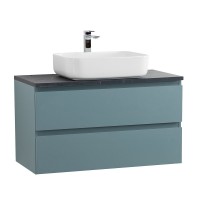 Тумба под раковину со столешницей BelBagno Kraft 90 подвесная, матовая голубая, столешница kep-90-mno