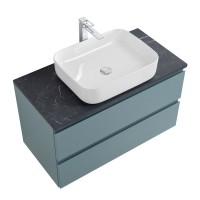 Тумба под раковину со столешницей BelBagno Kraft 90 подвесная, матовая голубая, столешница kep-90-mno