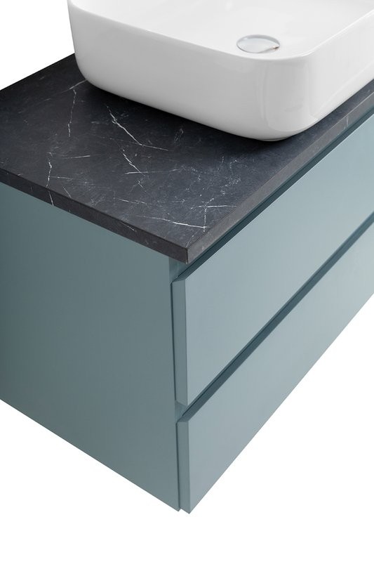 Тумба под раковину со столешницей BelBagno Kraft 90 подвесная, матовая голубая, столешница kep-90-mno