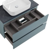 Тумба под раковину со столешницей BelBagno Kraft 90 подвесная, матовая голубая, столешница kep-90-mno