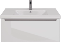 Тумба с раковиной Lemark Buno mini 100 белая глянцевая, 1 ящик