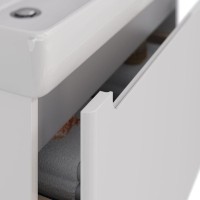 Тумба с раковиной Lemark Buno mini 100 белая глянцевая, 1 ящик