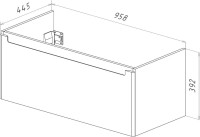 Тумба с раковиной Lemark Buno mini 100 белая глянцевая, 1 ящик