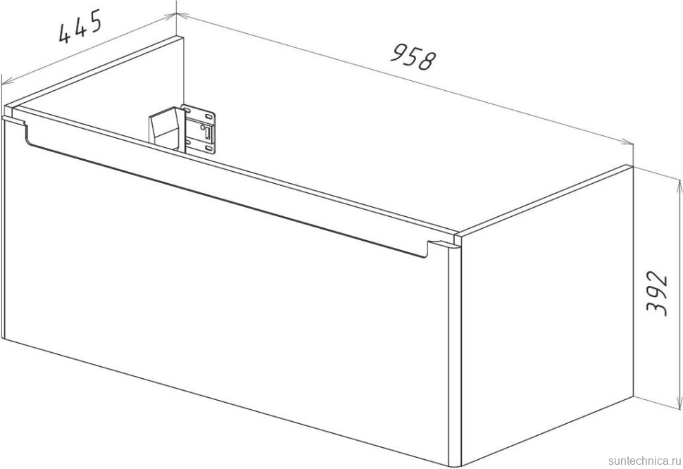 Тумба с раковиной Lemark Buno mini 100 белая глянцевая, 1 ящик