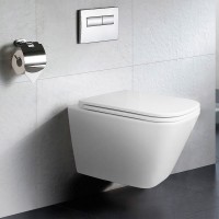 Унитаз подвесной Azario Teramo 340х490х350 безободковый, слив "Торнадо", в комплекте с сидением микролифт (AZ-0052-UQ3)