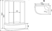Душевая кабина Timo Standart T-1120R с высоким поддоном, с сиденьем