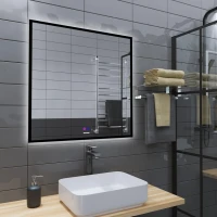 Зеркало Grossman Pragma-норма Black 80 с подсветкой, с антизапотевателем