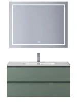 Мебель для ванной комнаты BelBagno Kraft 100 подвесная, матовая еловая, раковина bb1000etl