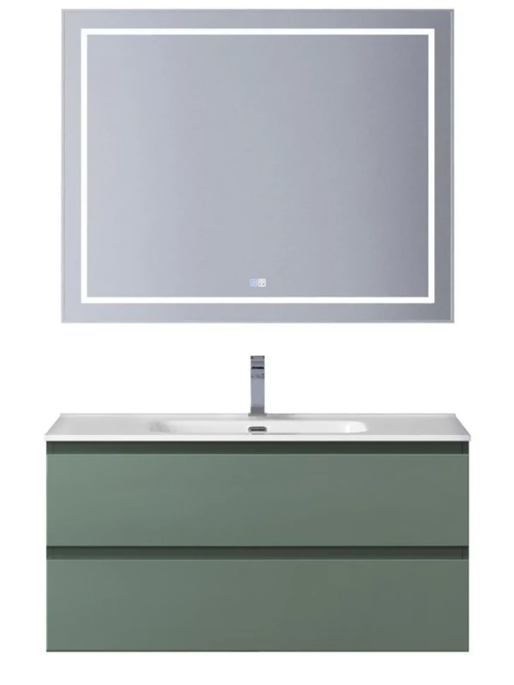 Мебель для ванной комнаты BelBagno Kraft 100 подвесная, матовая еловая, раковина bb1000etl
