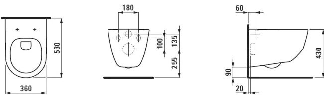 Комплект Унитаз подвесной Laufen Pro Rimless 8.2096.6.000.000.1 без ободка + Крышка 8.9896.6.000.000.1 с микролифтом, петли хром + Инсталляция Grohe Rapid SL 38721001 3 в 1 с кнопкой смыва