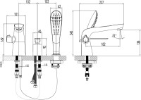 Смеситель на борт ванны Lemark Melange LM4947CW