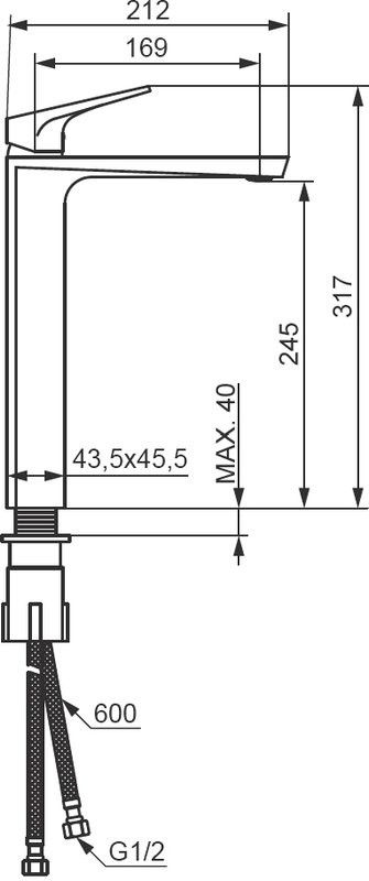 Смеситель для раковины Damixa Merkur 400250300 черный