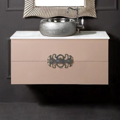 Тумба с раковиной Armadi Art NeoArt 100 капучино с ручками Ajur хром
