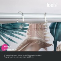 Штора для ванной IDDIS Base BF06P18i11 180х200, листва
