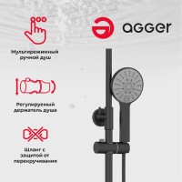 Душевая стойка Agger Thermo A2461144 черная