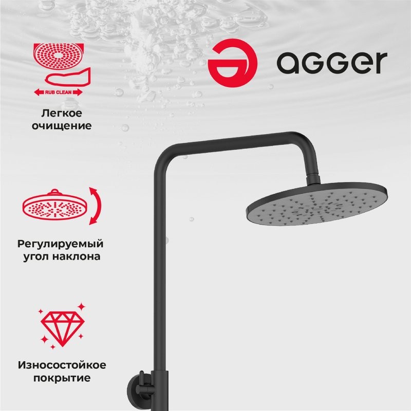 Душевая стойка Agger Thermo A2461144 черная