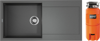 Комплект Мойка Omoikiri Sakaime 100-GR leningrad grey + Измельчитель Nagare slim 500