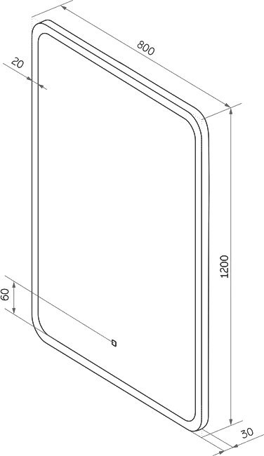 Зеркало CONTINENT Glamour 80х120 с подсветкой
