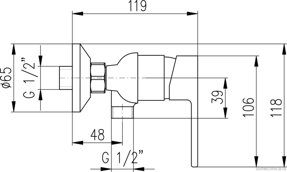 Смеситель для душа Rav Slezak Vltava VT481.5CMATZ