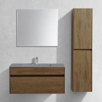 Тумба с раковиной Vincea Chiara 100, дуб табак, с серой  раковиной